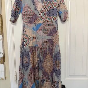 Jaase Colorful Patchwork Long Sleeve Dress